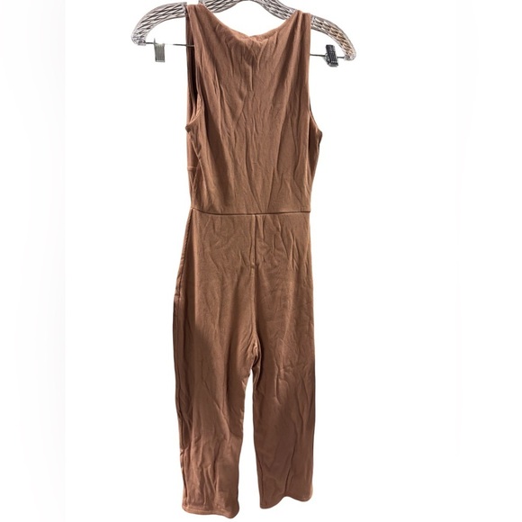 Naked Wardrobe Womens All Snatched Bustier Ribbed Brown Jumpsuit - Picture 5 of 7